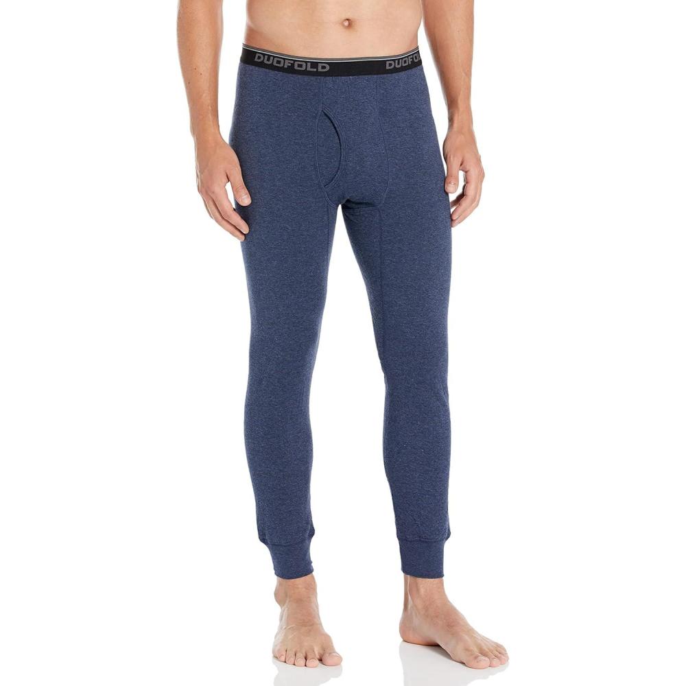 imageDuofold Mens Midweight DoubleLayer Thermal PantBlue Jean