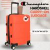 Champion 3-Piece Luggage Set – 21” 25” 29” Hardshell Suitcases with 8 Spinner Wheels – Expandable Carry-On & Checked Luggage – Durable ABS Material – Travel Bags for Men & Women – Mandarin Red(Mandarin Red)