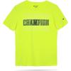 Champion Boys 2 Pack Short Sleeve Tee Shirt for Kids(Black-bright Yellow Poly)