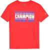 Champion Boys 2 Pack Short Sleeve Tee Shirt for Kids(Black-red)