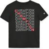 Champion Boys 2 Pack Short Sleeve Tee Shirt for Kids(Black-red)