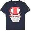 Champion Boys 2 Pack Short Sleeve Tee Shirt for Kids(Bright White-navy Blue)