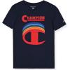 Champion Boys 2 Pack Short Sleeve Tee Shirt for Kids(Navy-white)