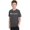 Champion Boys Champion Boys Tee Shirt Short Sleeve Logo T-Shirt for Kids(Signature Charcoal Heather)
