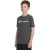 Champion Boys Champion Boys Tee Shirt Short Sleeve Logo T-Shirt for Kids(Signature Charcoal Heather)