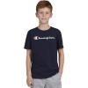 Champion Boys Champion Boys Tee Shirt Short Sleeve Logo T-Shirt for Kids(Signature Dark Navy)