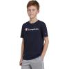 Champion Boys Champion Boys Tee Shirt Short Sleeve Logo T-Shirt for Kids(Signature Dark Navy)