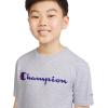 Champion Boys Champion Boys Tee Shirt Short Sleeve Logo T-Shirt for Kids(Signature Grey Heather)
