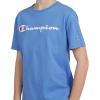 Champion Boys Champion Boys Tee Shirt Short Sleeve Logo T-Shirt for Kids(Signature Retro Blue)