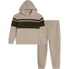 Champion Boys Jogger Set Fleece Hoodie and Sweatpants Tracksuit(Sand Khaki)