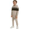 Champion Boys Jogger Set Fleece Hoodie and Sweatpants Tracksuit(Sand Khaki)