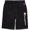 Champion Boys Shorts 2 Pack Athletic Fleece Short for Boys(Grey Heather-black)