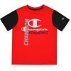 Champion Boys Shorts Sets 2 Piece Tee Shirt and Athletic Shorts for Kids(Crimson-black)
