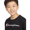 Champion Boys Sweatshirt for Kids Pullover Fleece Crewneck Sweater(Signature Dark Black)