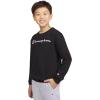 Champion Boys Sweatshirt for Kids Pullover Fleece Crewneck Sweater(Signature Dark Black)
