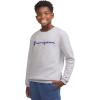 Champion Boys Sweatshirt for Kids Pullover Fleece Crewneck Sweater(Signature Gray)