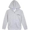 Champion Boys Sweatsuit Set for Kids 3 Piece Boys Hoodie Jogger and Tee Shirt Tracksuit Outfit(Grey Heather-white Zip)