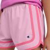 Champion Girls Heritage Foldover Mesh Running Basketball Short 2.75 Inch Inseam(Black-bright Pink)