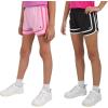 Champion Girls Heritage Foldover Mesh Running Basketball Short 2.75 Inch Inseam(Black-bright Pink)