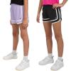 Champion Girls Heritage Foldover Mesh Running Basketball Short 2.75 Inch Inseam(Black-pastel Lilac)