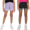 Champion Girls Heritage Foldover Mesh Running Basketball Short 2.75 Inch Inseam(Black-pastel Lilac)