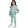 Champion Girls Hoodie and Sweatpant Set for Kids Athletic Fleece Sweatsuit(Canal Blue)