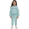 Champion Girls Hoodie and Sweatpant Set for Kids Athletic Fleece Sweatsuit(Canal Blue)