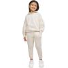 Champion Girls Hoodie and Sweatpant Set for Kids Athletic Fleece Sweatsuit(Cream)