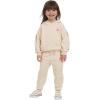 Champion Girls Hoodie and Sweatpant Set for Kids Athletic Fleece Sweatsuit(Oatmeal)