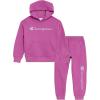 Champion Girls Hoodie and Sweatpant Set for Kids Athletic Fleece Sweatsuit(Rosebud)