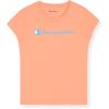 Champion Girls Tee Shirt for Kids Short Sleeve T-Shirt Girls Tops(Bright White-papaya Punch)