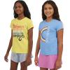 Champion Girls Tee Shirt for Kids Short Sleeve T-Shirt Girls Tops(Dutch Blue-limelight)