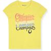 Champion Girls Tee Shirt for Kids Short Sleeve T-Shirt Girls Tops(Dutch Blue-limelight)