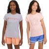 Champion Girls Tee Shirt for Kids Short Sleeve T-Shirt Girls Tops(Pink Mist-grey Heather)