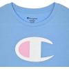 Champion Girls Tee Shirt for Kids Short Sleeve T-Shirt Girls Tops(Placid Blue Logo)