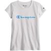 Champion Girls Tee Shirt for Kids Short Sleeve T-Shirt Girls Tops(White)