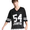 Champion Men’s Yearbook Mesh Football Tee, V-Neck(Black)