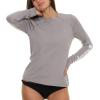 Champion Rash Guard for Women, Womens Rash Guard Long Sleeve Shirts, Rashguard Swim Shirt Women UPF 50+ SPF & UV Protection(Grey)