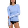 Champion Rash Guard for Women, Womens Rash Guard Long Sleeve Shirts, Rashguard Swim Shirt Women UPF 50+ SPF & UV Protection(Light Blue)