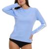 Champion Rash Guard for Women, Womens Rash Guard Long Sleeve Shirts, Rashguard Swim Shirt Women UPF 50+ SPF & UV Protection(Light Blue)