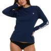 Champion Rash Guard for Women, Womens Rash Guard Long Sleeve Shirts, Rashguard Swim Shirt Women UPF 50+ SPF & UV Protection(Navy)