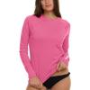 Champion Rash Guard for Women, Womens Rash Guard Long Sleeve Shirts, Rashguard Swim Shirt Women UPF 50+ SPF & UV Protection(Pink)