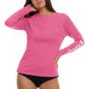 Champion Rash Guard for Women, Womens Rash Guard Long Sleeve Shirts, Rashguard Swim Shirt Women UPF 50+ SPF & UV Protection(Pink)