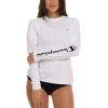 Champion Rash Guard for Women, Womens Rash Guard Long Sleeve Shirts, Rashguard Swim Shirt Women UPF 50+ SPF & UV Protection(White)