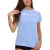 Champion Rash Guard for Women, Womens Rash Guard Short Sleeve Shirts, Rashguard Swim Shirt Women UPF 50+ SPF & UV Protection(Light Blue)