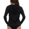 Champion Rash Guard for Women with Hood, Long Sleeve Hoodie Swim Shirts for Women, Quick Dry UPF 50+ SPF Sun & UV Protection(Black)