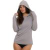 Champion Rash Guard for Women with Hood, Long Sleeve Hoodie Swim Shirts for Women, Quick Dry UPF 50+ SPF Sun & UV Protection(Grey)