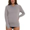 Champion Rash Guard for Women with Hood, Long Sleeve Hoodie Swim Shirts for Women, Quick Dry UPF 50+ SPF Sun & UV Protection(Grey)