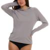Champion Rash Guard for Women with Hood, Long Sleeve Hoodie Swim Shirts for Women, Quick Dry UPF 50+ SPF Sun & UV Protection(Grey)