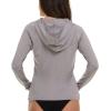 Champion Rash Guard for Women with Hood, Long Sleeve Hoodie Swim Shirts for Women, Quick Dry UPF 50+ SPF Sun & UV Protection(Grey)